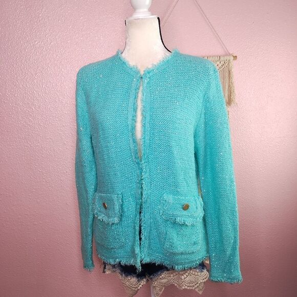Sioni | Fringe Cardigan Sweater Medium - Picture 2 of 8